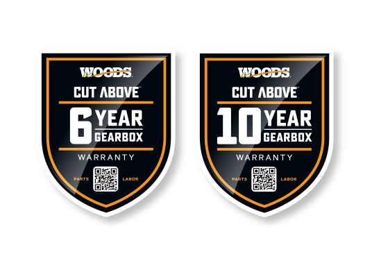 Woods® CUT ABOVE 6 Year/10 Year Gearbox Warranty