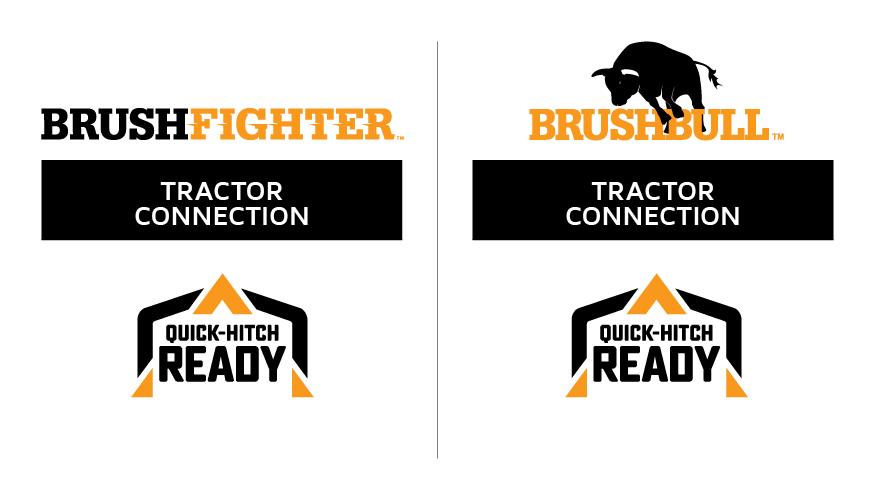 Tractor Connection Comparison: BrushFighter - Quick-Hitch Ready / BrushBull - Quick-Hitch Ready