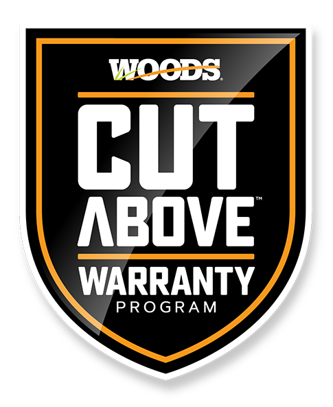 Woods® CUT ABOVE™ Warranty Program Symbol
